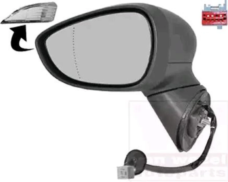 Image of VAN WEZEL 1801805 Wing mirror * HAGUS * Left, Unheated Outside Mirror (50)
