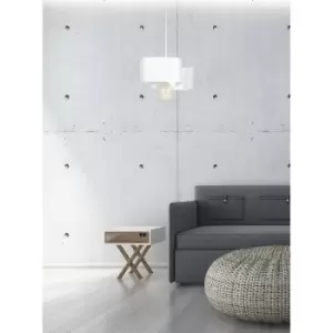 image of Koma White Slim Pendant Ceiling Light 1x E27