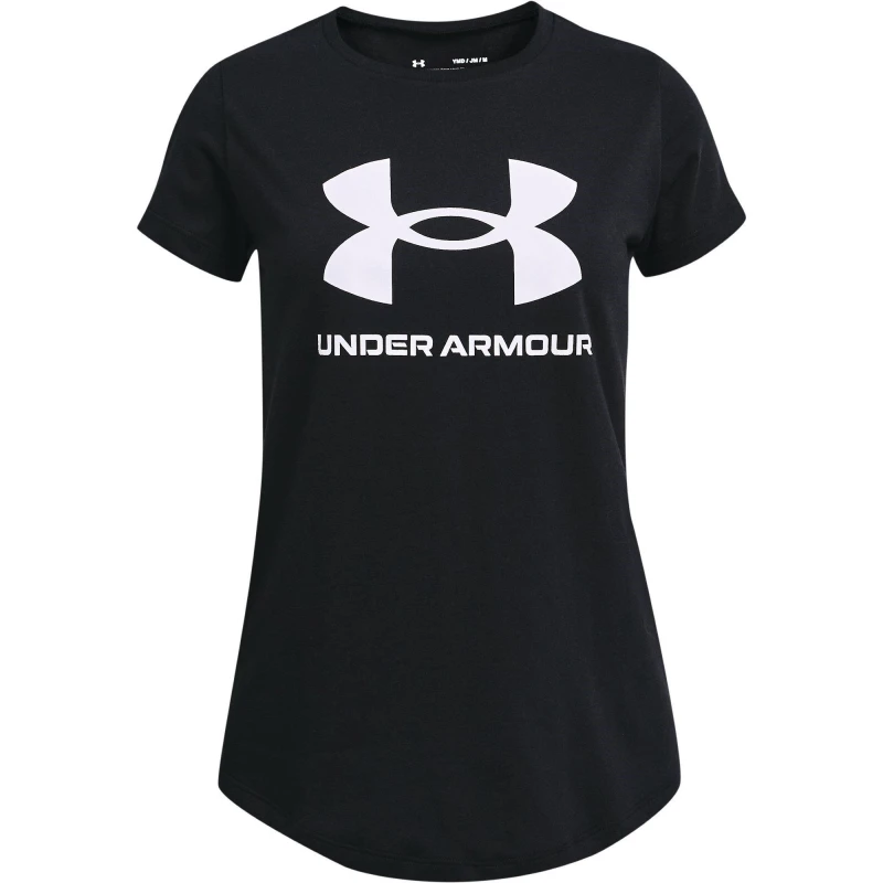 Image of Under Armour Live Sportstyle Graphic Short Sleeve T Shirt Girls Regular Fit T-Shirts 7 - 8 Years (S) Black 62913542175