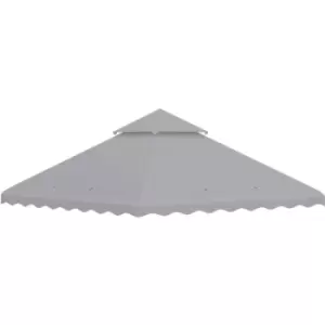 3m x 3m Gazebo Canopy Replacement Cover, 2-Tier Gazebo Roof, Grey - Light Grey - Outsunny - main image