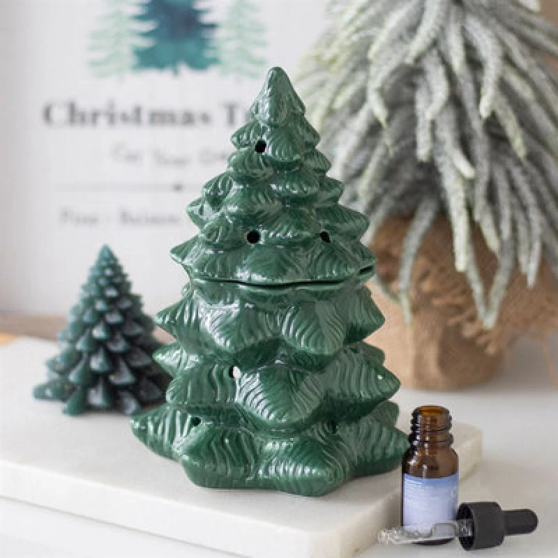 Image of Something Different Green Fir Tree Oil Burner And Wax Warmer