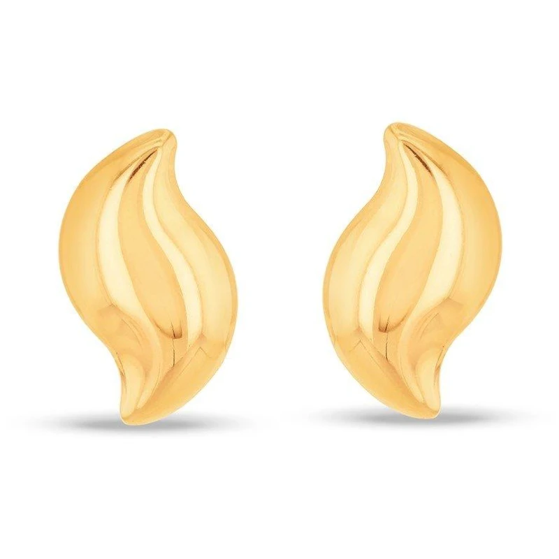 Image of Be You 9ct Gold Wave Stud Earring Yellow Gold female One Size