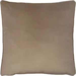 image of Opulence Soft Velvet Cushion Biscuit, Biscuit / 55 x 55cm / Polyester Filled