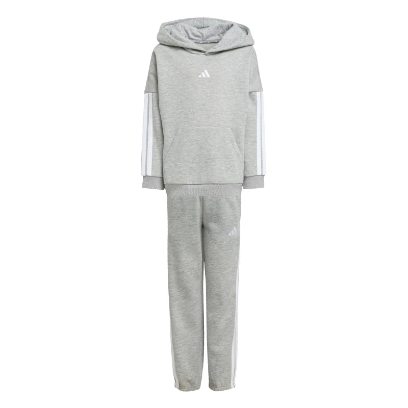Image of adidas 3-Stripes Essentials Fleece Tracksuit Infants Grey/White unisex 5-6 Years