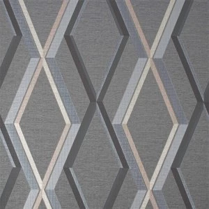 image of Superfresco Easy Prestige Geometric Wallpaper Charcoal Paper