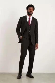 Image of Mens Plus Tailored Fit Black Essential Suit Trousers
