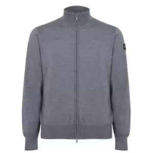 image of Paul And Shark Merino Zip Cardigan - Grey