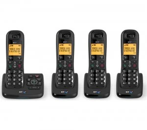 image of BT XD56 Cordless Phone with Answering Machine Quad Handsets