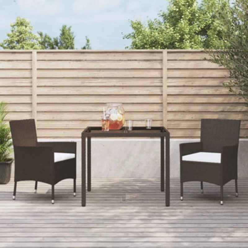 Image of VIDAXL Garden Chairs with Cushions 2 pcs Brown Poly Rattan Vidaxl 8720845727246