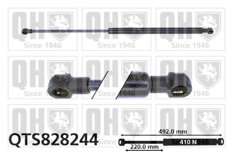 Image of QUINTON HAZELL Tailgate strut QUINTON HAZELL QTS828244