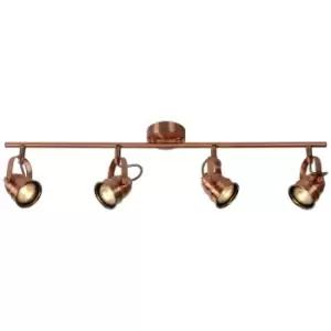 image of Lucide CIGAL - Ceiling Spotlight Bar - LED - GU10 - 4x5W 2700K - Copper