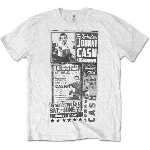 image of Johnny Cash - The Fabulous Johnny Cash Show Unisex Medium T-Shirt - White