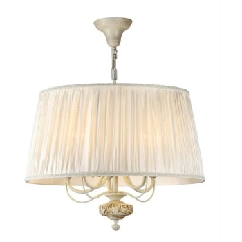 Maytoni Lighting - Olivia Ceiling Pendant Lamp Ivory with Pleated Satin Shade., 5 Light, E14