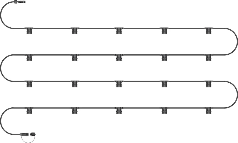 Image of EAGLE-CON 10m 20 Light Easy-Connect Festoon Interconnectable Lighting Black Rubber Cable ELV-003037