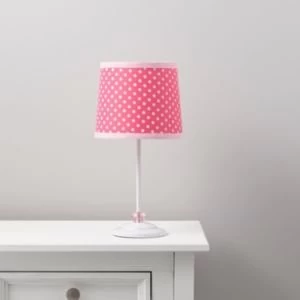 image of Suisei Polka Dot Pink White Table Lamp