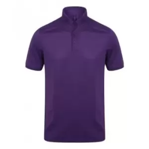 Henbury Mens Stretch Microfine Pique Polo Shirt (L) (Bright Purple)