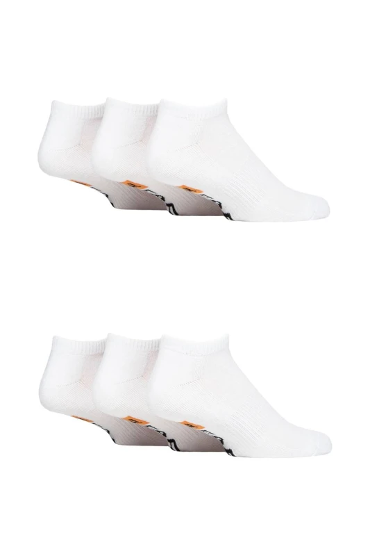 Image of Farah Mens 6 Pair Farah Plain, Patterned and Striped Trainer Socks White