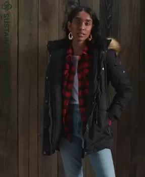 Image of Superdry Nadare Microfibre Parka Coat
