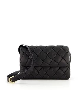 image of Dune 'Dempsy' Small Woven Cross Body Bag - black