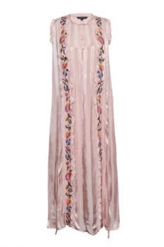 Image of French Connection Katalina Stripe Sleeveless Midi Dress Pink