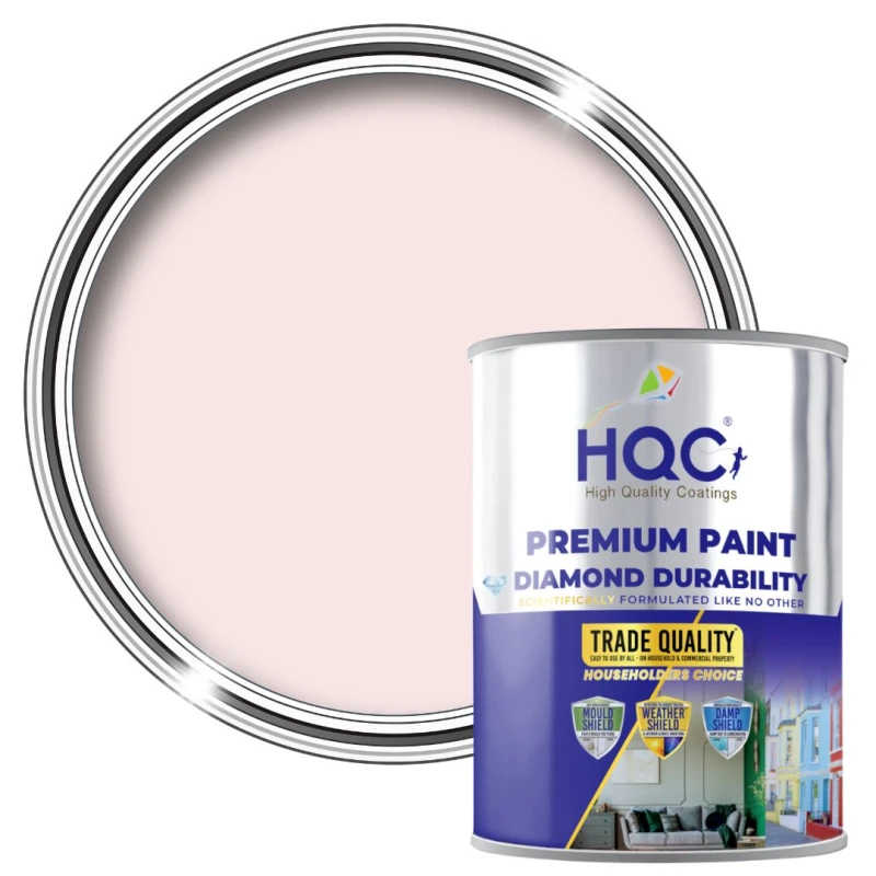 Image of HQC PAINTS Barn Paint - 5L - Best Exterior Wood Paint for Barns, Fences & Gates in Baby Pink Baby Pink Unisex 5L