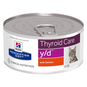 image of Hill's Prescription Diet Feline y/d Thyroid Care Chicken Cat Food 12 x 156g