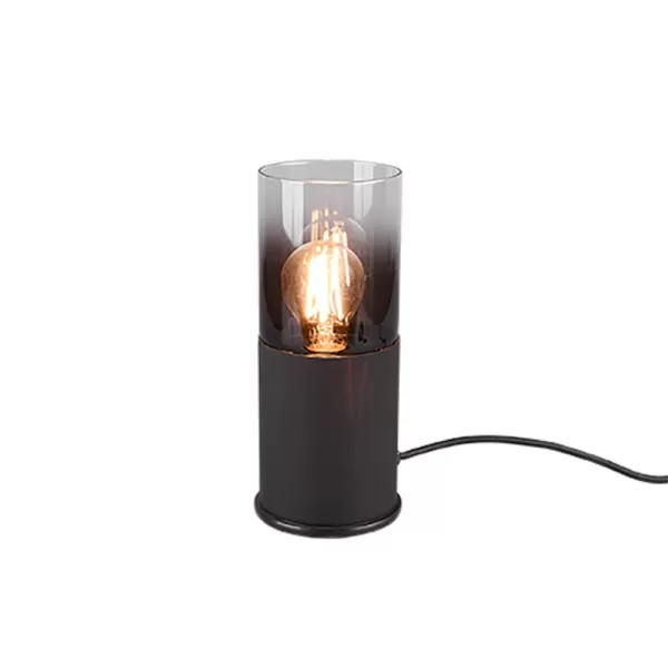 image of Robin Modern Cylindrical Table Lamp Black Matt