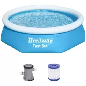 image of Bestway - Fast Set Pool Set 244x66 cm, with Filter Pump (96x26IN)