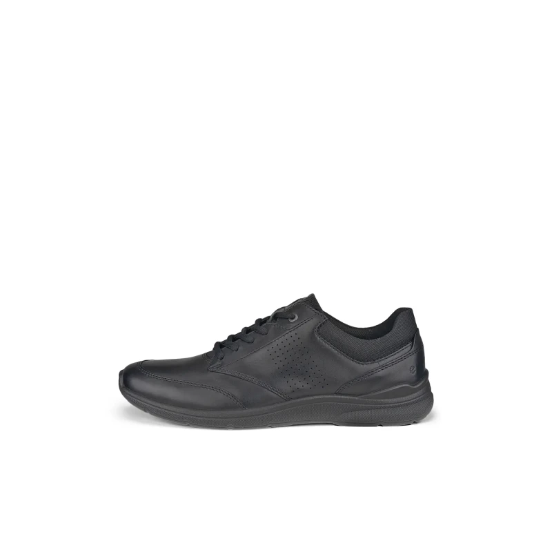 Image of Ecco Irving 511734 Leather Mens Lace Up Trainers - Black - Size:UK 8-8.5