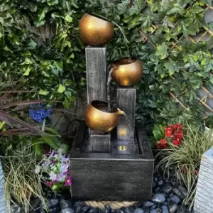 Image of Tranquility Water Features - Three Copper Bowls Solar Powered Water Feature