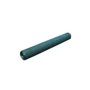 Image of Vidaxl Mesh Fence Galvanised Steel Hexagon 1x25 M Dark Green