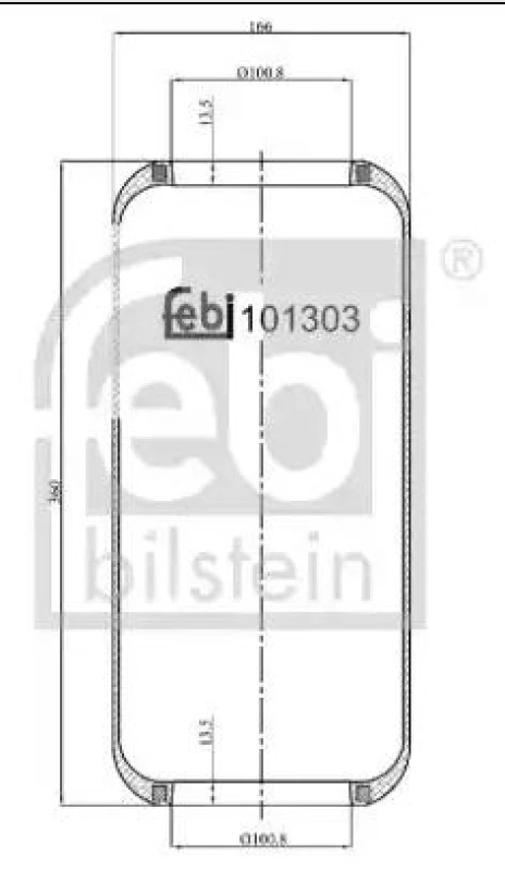 Image of FEBI BILSTEIN 101303 Boot, air suspension Front Axle Right Boot,air suspension (324)