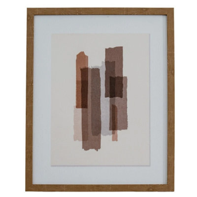 Image of Hill Interiors Tydis Art Mounted In Wooden Frame - Wood - L2 X W40 X H50 Cm - Multi-Coloured