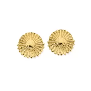 image of ChloBo Sterling Silver Gold Plated Sun Burst Stud Earrings