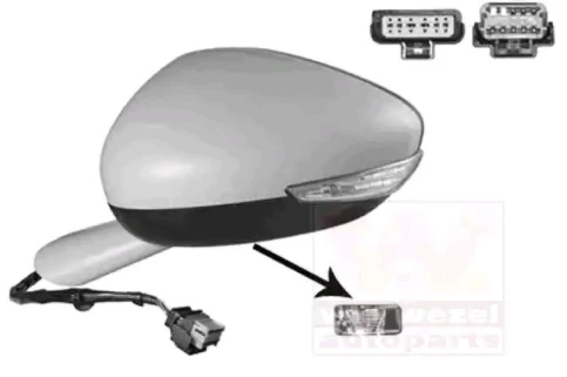 Image of VAN WEZEL 4068827 Wing mirror * HAGUS * Left, with memory, partially primed Outside Mirror (50)