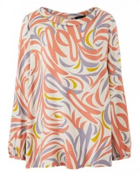 Image of I.Scenery High Neck Printed Blouse