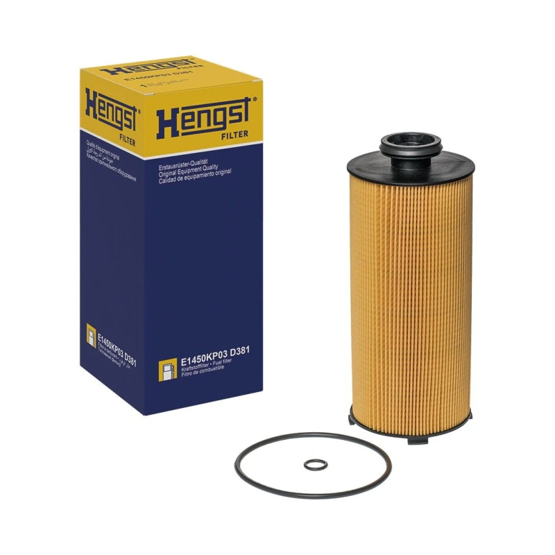 Image of HENGST FILTER E1450KP03 D381 Fuel Filter with gaskets/seals Fuel filter (9)