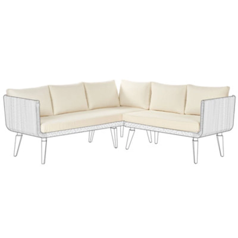 Image of Beliani Outdoor Cushion Cover Set Alcamo Light Beige