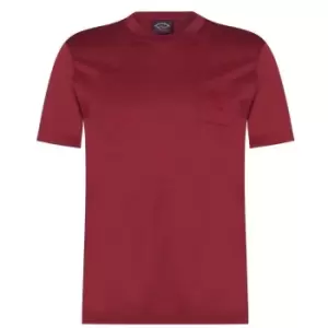 Image of Paul And Shark Logo Pocket T-Shirt - Purple
