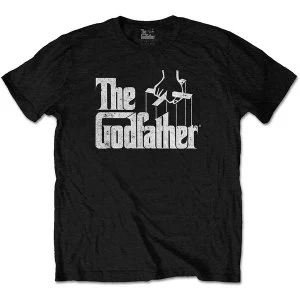 Image of The Godfather - Logo White Unisex Large T-Shirt - Black