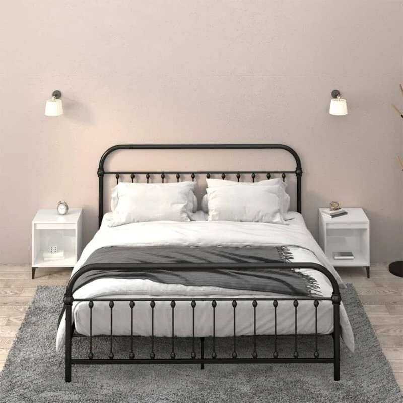 Image of Vidaxl Bedside Cabinets 2 Pcs High Gloss White 40X35X50 Cm, White 821879