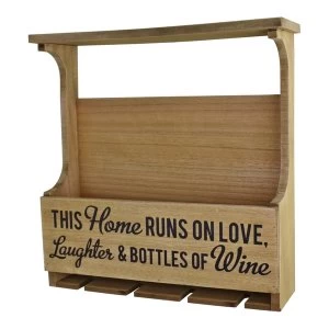 Wall Hanging Wine Bottle & Glass Holder - main image