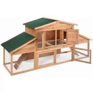 image of Tectake - XXL hutch for small animals - brown