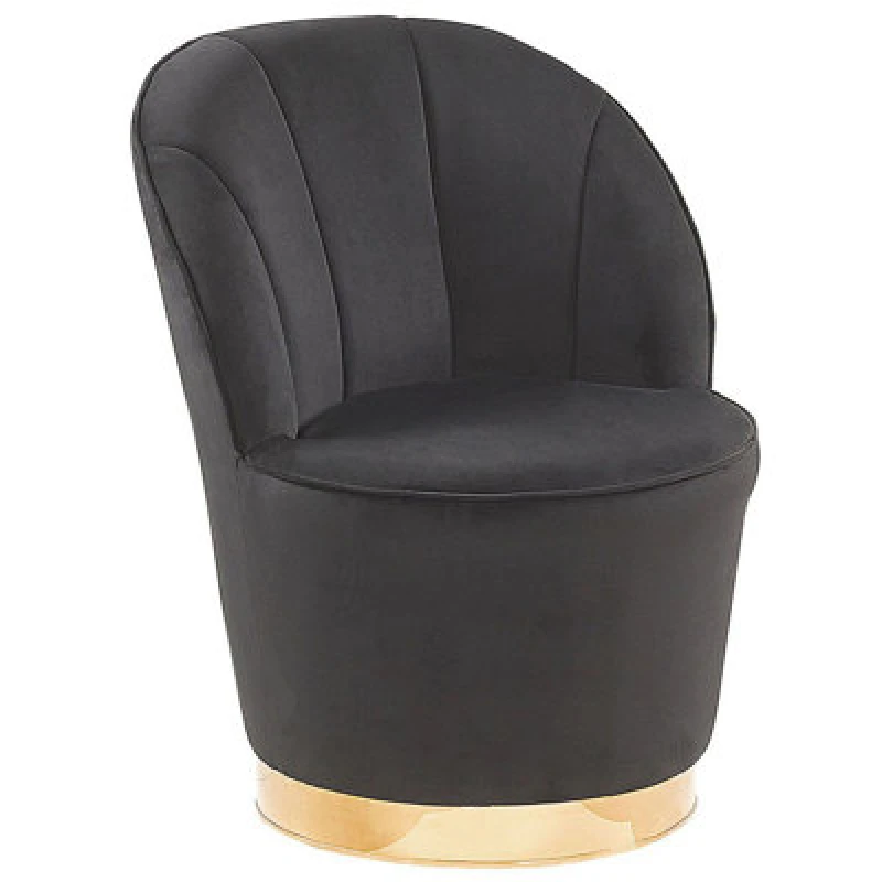 Image of Beliani Glam Velvet Armchair Black Alby