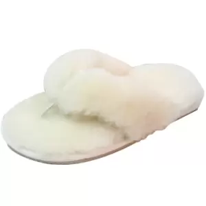 Image of Eastern Counties Leather Womens/Ladies Sheepskin Flip Flops (8 UK) (Plum)
