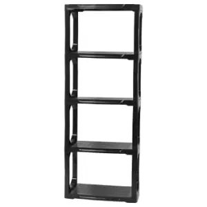 image of 1.9m Heavy Duty Plastic 5 Tier Shelving Garage Storage Unit in Black