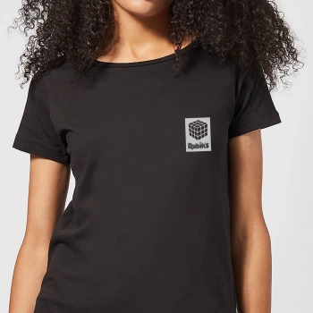 image of Rubik's Rubiks Box Pocket Womens T-Shirt - Black - 3XL - Black