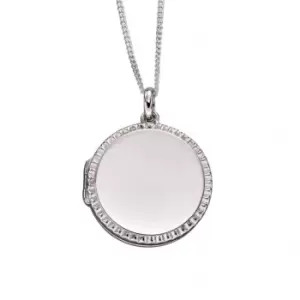 Image of Locket Round Diamond Cut Pendant P4794