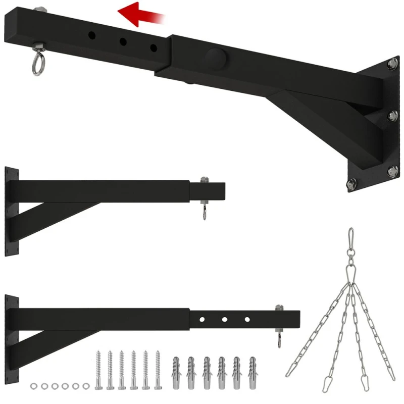 Image of SPORTNOW 5-Length Adjustable Punch Bag Bracket for Boxing Punching Training Black unisex