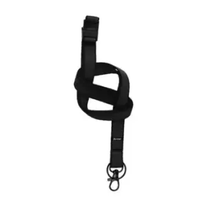 image of Flat Textile Lanyards Black [Pack 10]